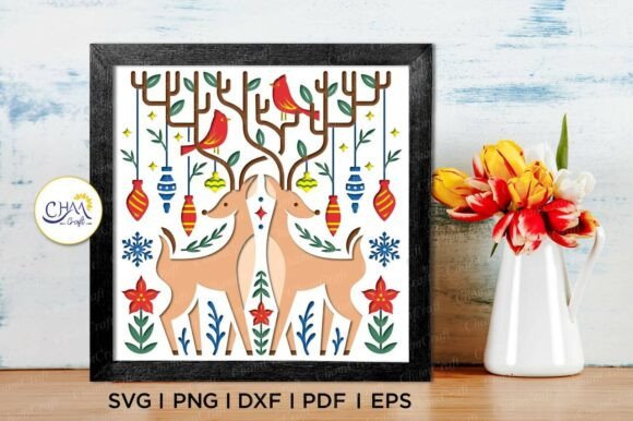 3D Christmas Deer Shadow Box SVG Review