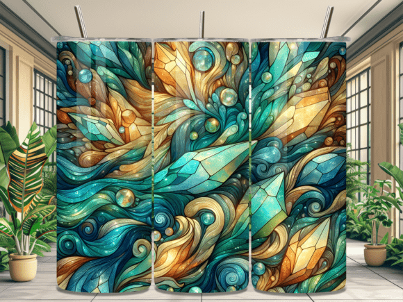 Abstract Teal Crystal Tumbler Wrap Review