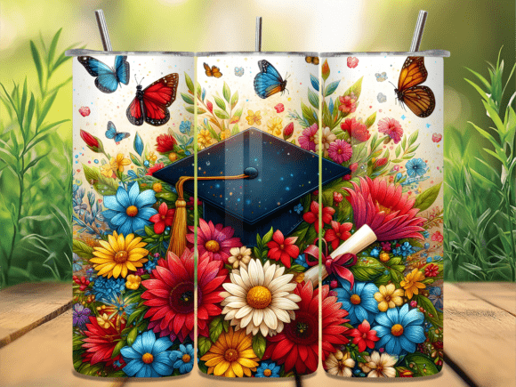 Butterfly Graduation Floral Cap Tumbler Wraps Review