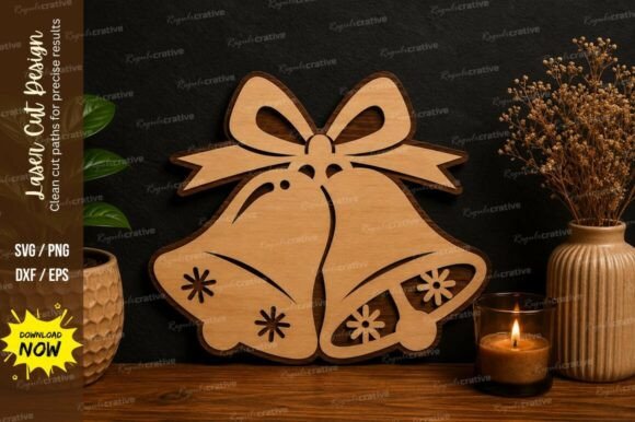 Christmas Bell Ornament SVG Laser Cut for Wall Decor