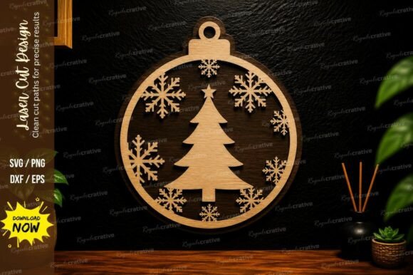 Christmas Ornament Tree Laser Cut SVG for Wall Decor