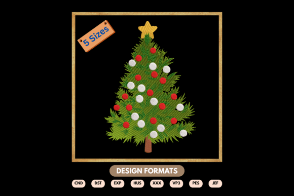 Christmas Tree Embroidery Design for Festive Blogs