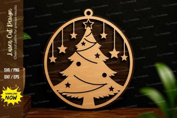 Christmas Tree Ornament SVG for Wall Decor