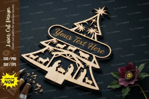 Christmas Village Laser Cut Svg Cutting for Wall Decor