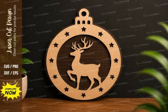 Deer Christmas Ornament SVG for Ornaments