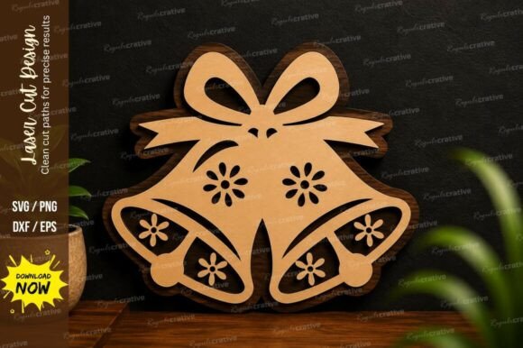 Double Bell Christmas SVG for Wall Decor