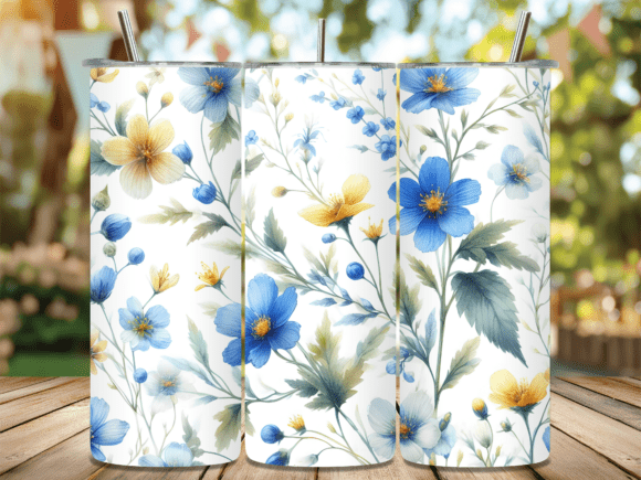 Elegant Blue White Floral Tumbler Wrap Review