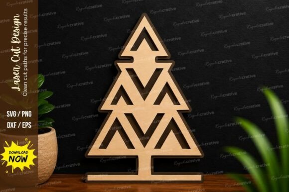 Geometric Christmas Tree SVG for Wall Decor