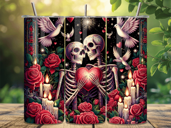 Gothic Skeleton Lover Rose Tumbler Wrap Review