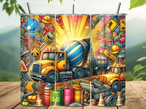 Heavy Equipment Site Scene Tumbler Wrap Review