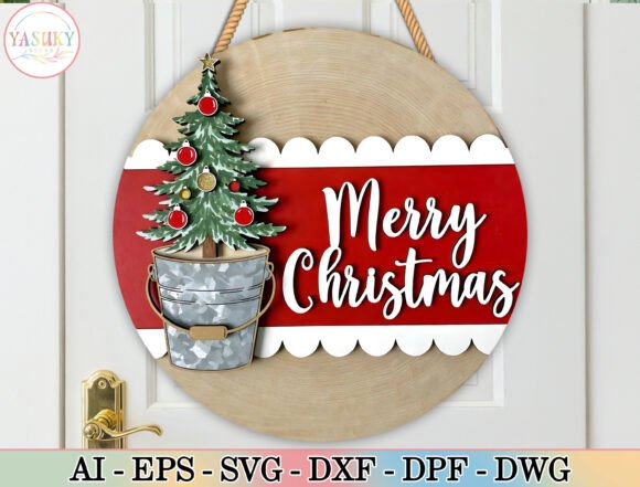 Merry Christmas Door Sign SVG: Winter Amp Visuals