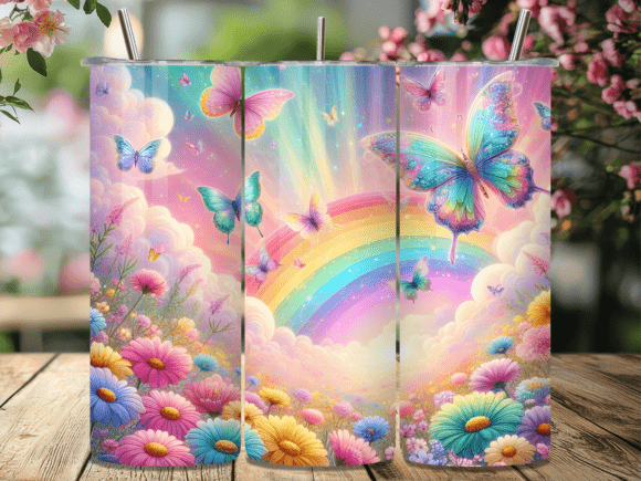 Pastel Rainbow Butterfly Tumbler Wraps Review