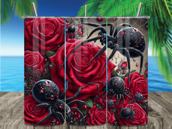 Red Rose Dark Spider Floral Tumbler Wrap: A Designer’s Review