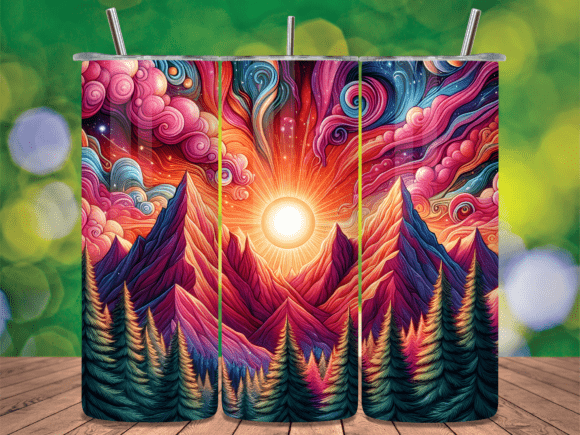 Review: Abstract Mountain Sunset Tumbler Wraps