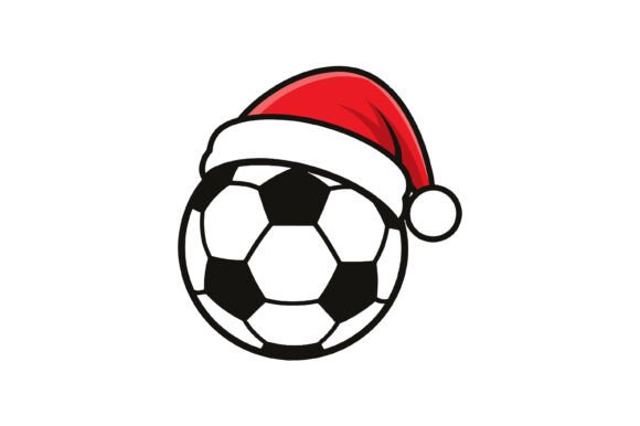 Soccer Ball Santa Hat Icon for Crafts