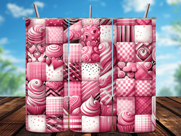 Sweet Cupcake Mosaic Wrap for Tumbler Wraps