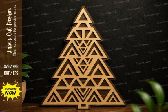 Triangle Pattern Christmas Tree Laser for Wall Decor